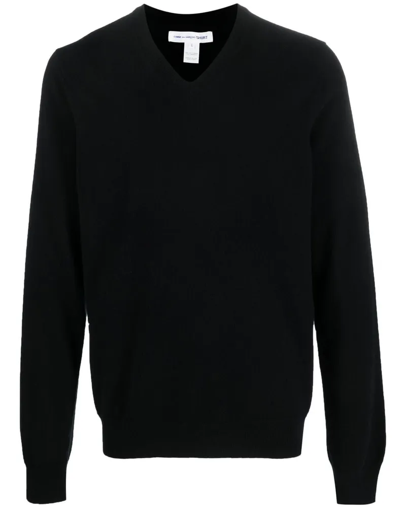 Comme des Garçons Strickpullover mit V-Ausschnitt - Schwarz Schwarz