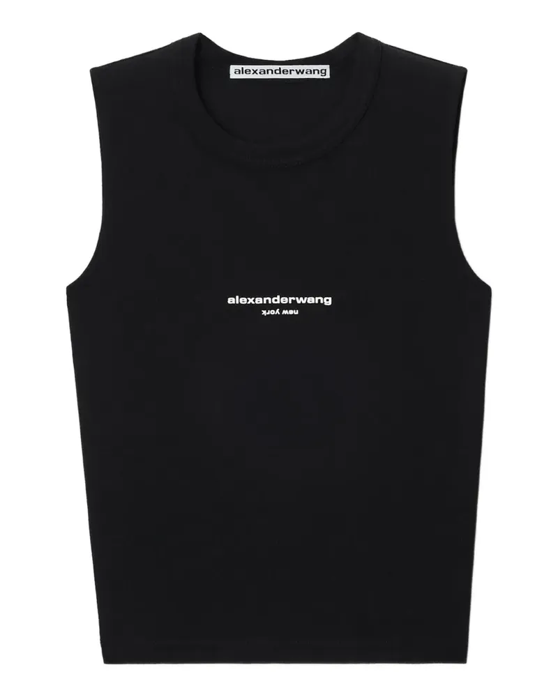 Alexander Wang logo-print fitted tank top - Schwarz Schwarz