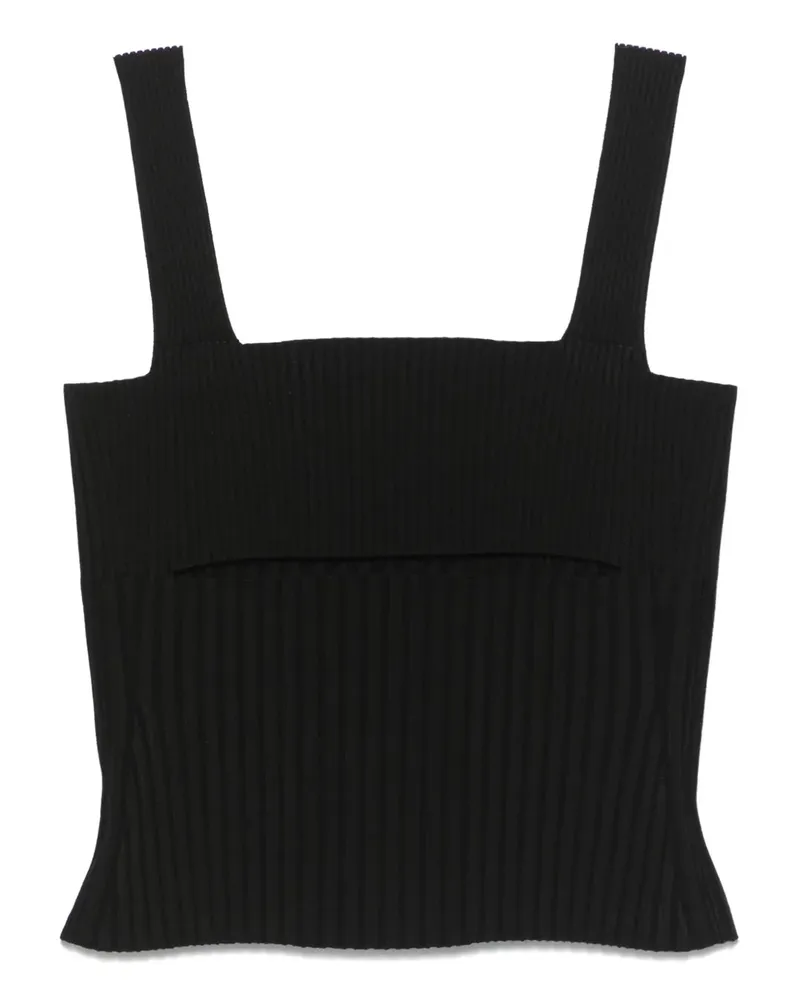 NUDE Geripptes Tanktop - Schwarz Schwarz