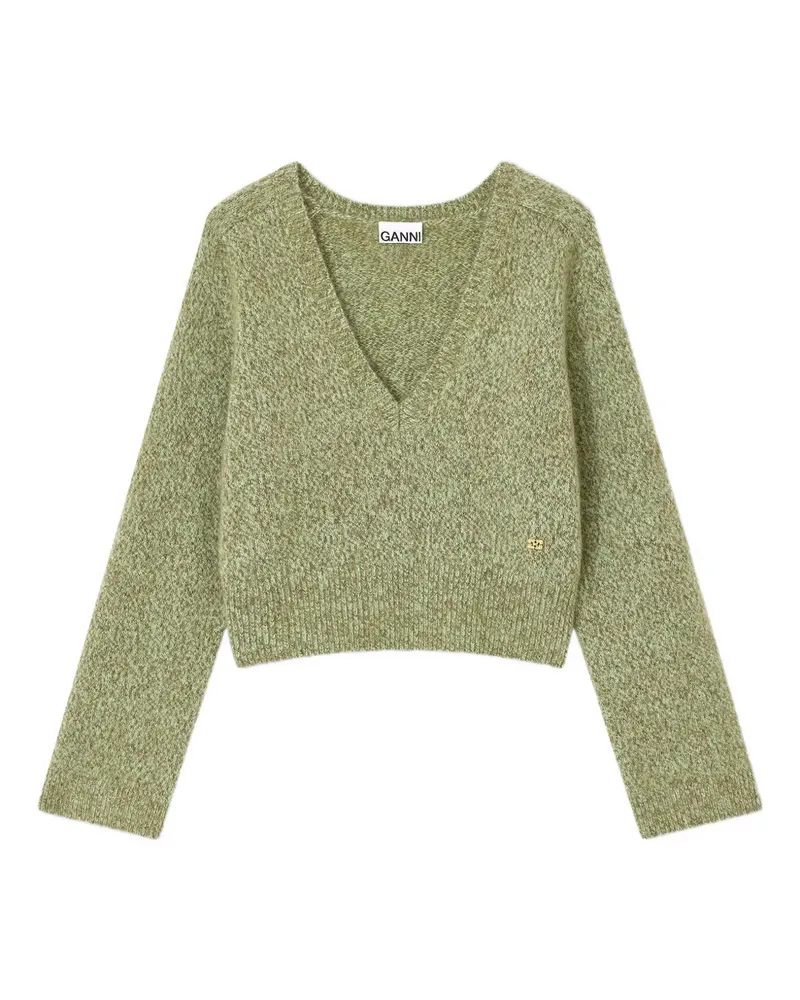Ganni Pullover mit V-Ausschnitt - Grün Grün