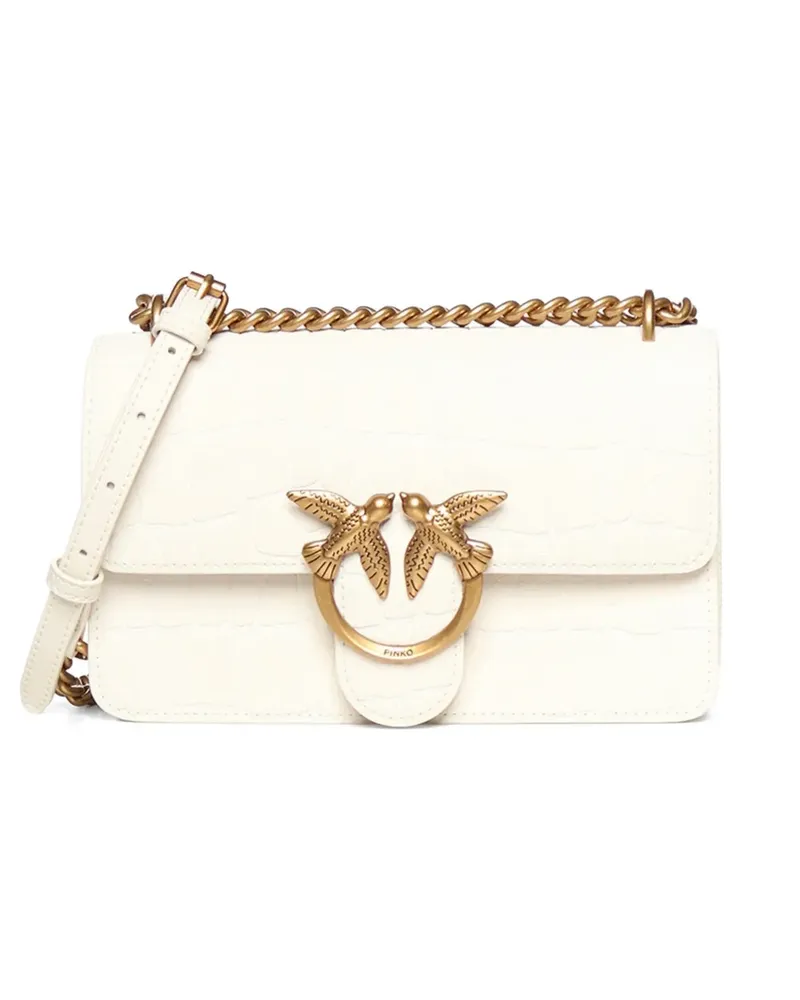 Pinko small croc-effect cross body bag - Weiß Weiß