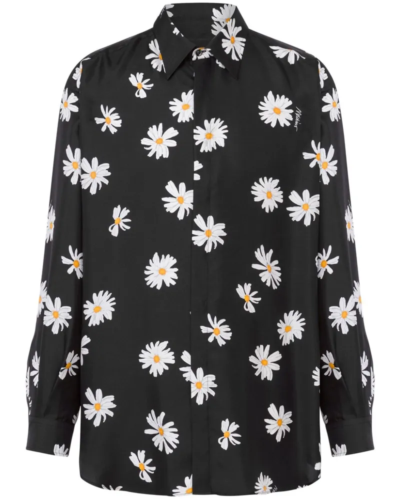 Moschino Hemd mit Blumen-Print - Schwarz Schwarz