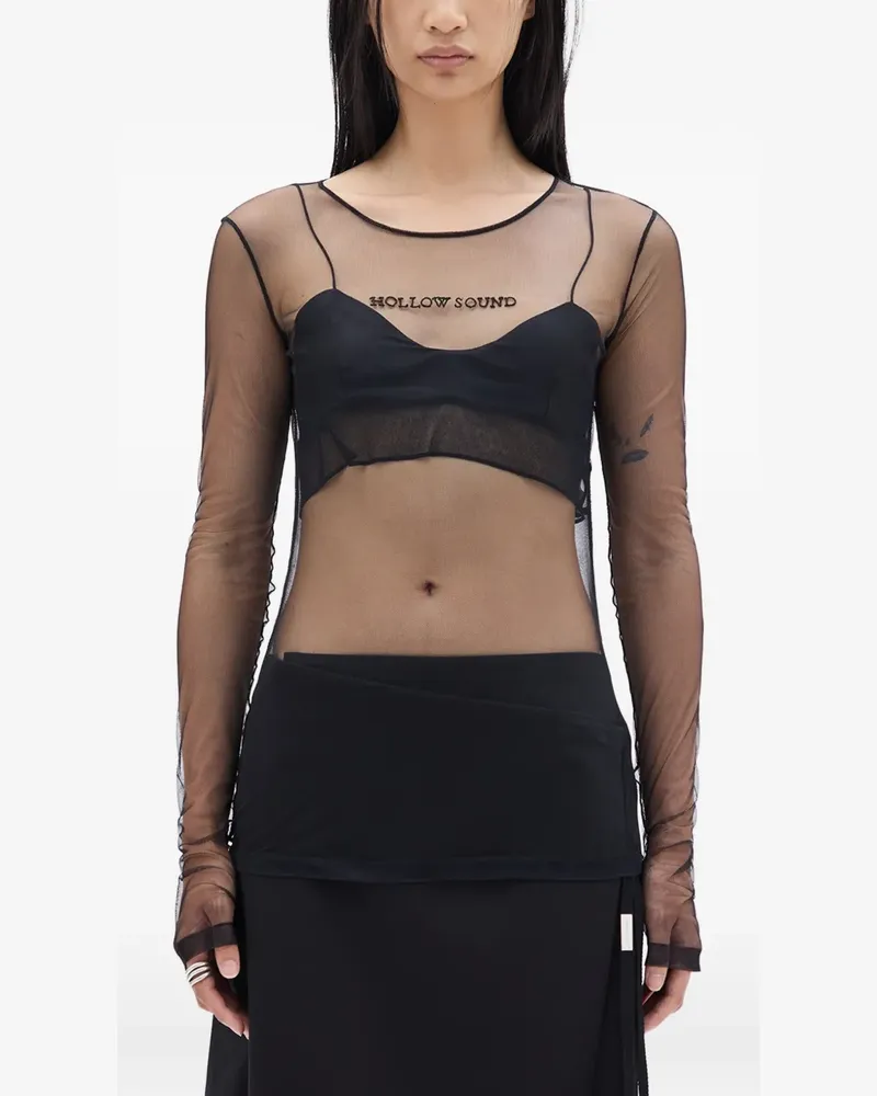Ann Demeulemeester Fiene ''Hollow Sound'' tulle T-shirt - Schwarz Schwarz