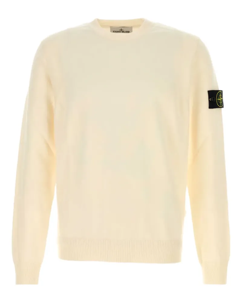 Stone Island Rundhals-Pullover mit Kompass-Patch - Nude Nude
