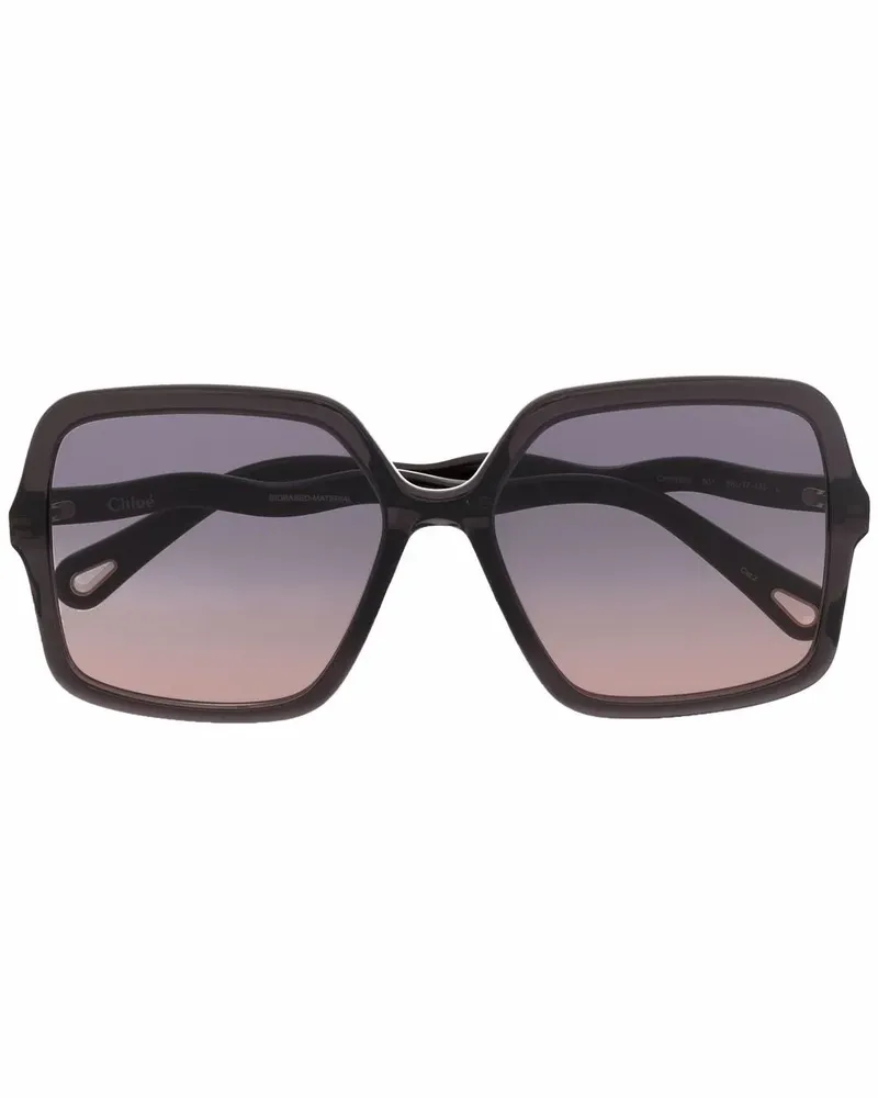 Chloé Sonnenbrille mit eckigem Gestell - Grau Grau