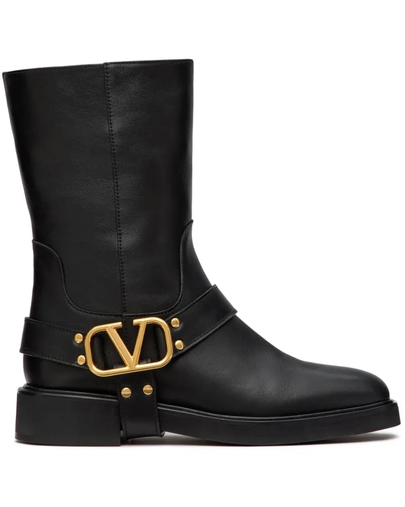 Valentino Garavani VLogo Stiefel Schwarz