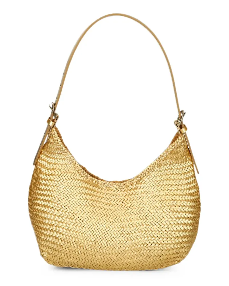 Dragon Diffusion Luna Mezza woven leather tote bag - Gold Gold