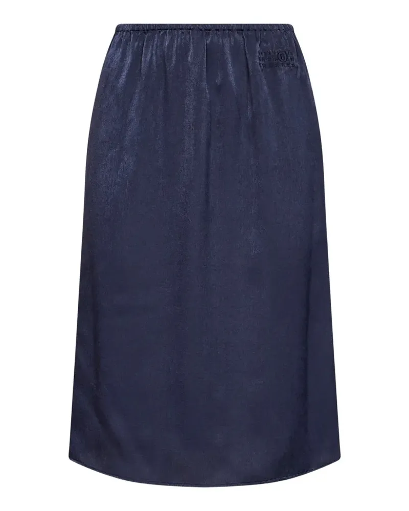 Maison Margiela embroidered-logo twisted skirt - Blau Blau