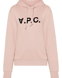 A.P.C. Hoodie mit beflocktem Logo Rosa