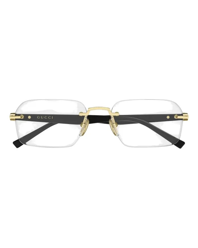 Gucci Rahmenlose Brille mit eckigen Gläsern - Gold Gold