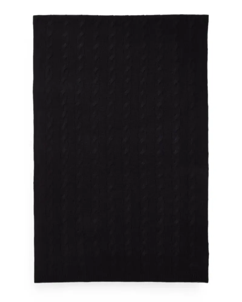 Ralph Lauren Schal mit Zopfmuster - Schwarz Schwarz