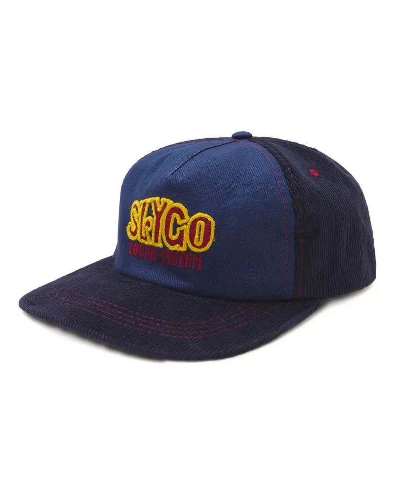 Nicholas Daley Slygo embroidered corduroy cap - Blau Blau