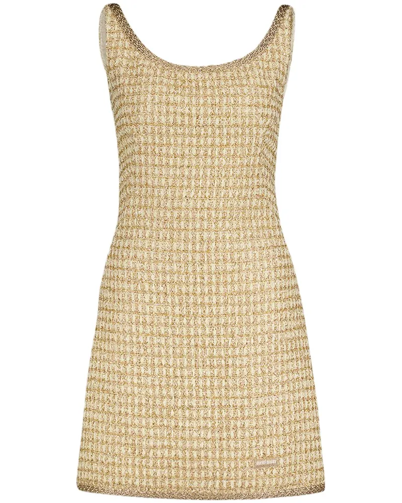 Miu Miu Minikleid mit Logo-Patch - Nude Nude