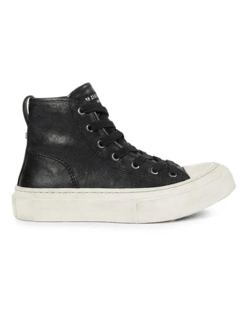 Ann Demeulemeester High-Top-Sneakers aus gekörntem Leder - Schwarz Schwarz