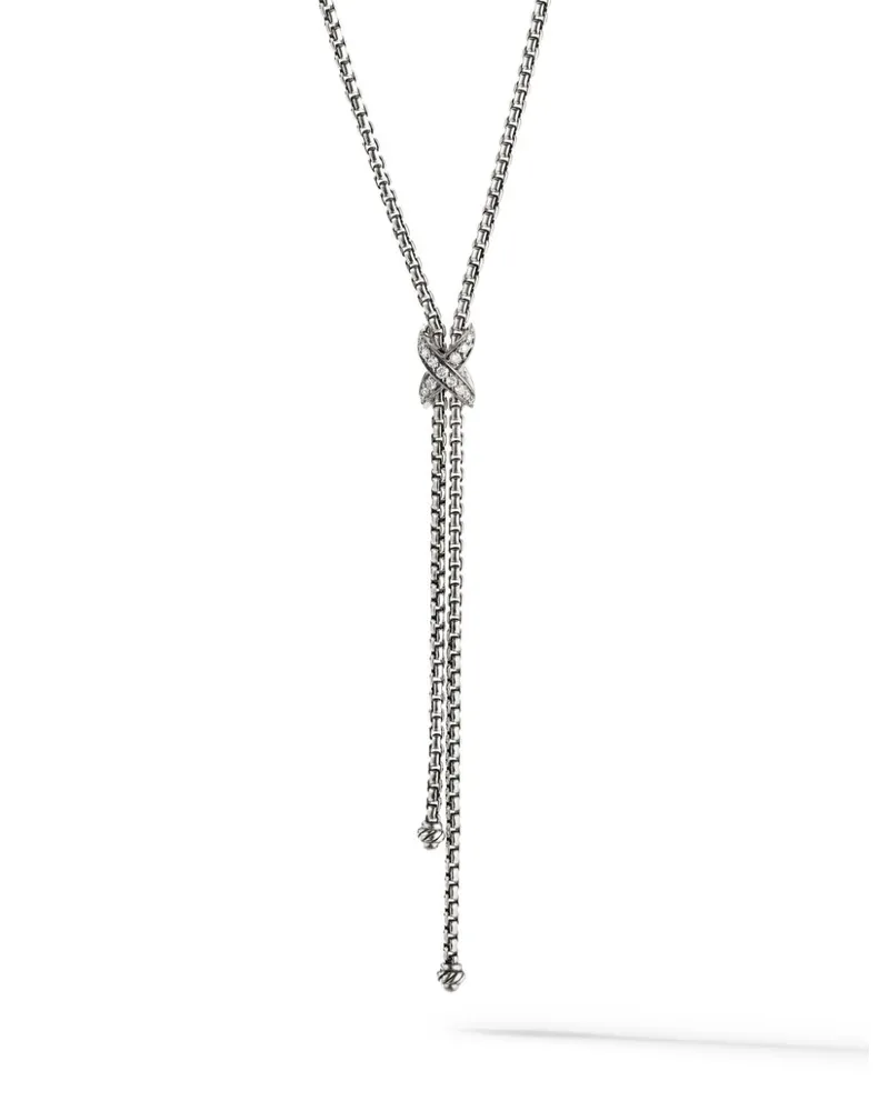 David Yurman Petite X Larial Halskette mit Diamanten - Silber Silber