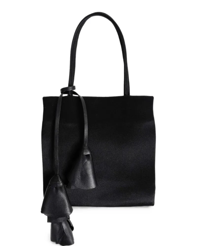 Magda Butrym Julia Schultertasche mit Blumenverzierung - Schwarz Schwarz
