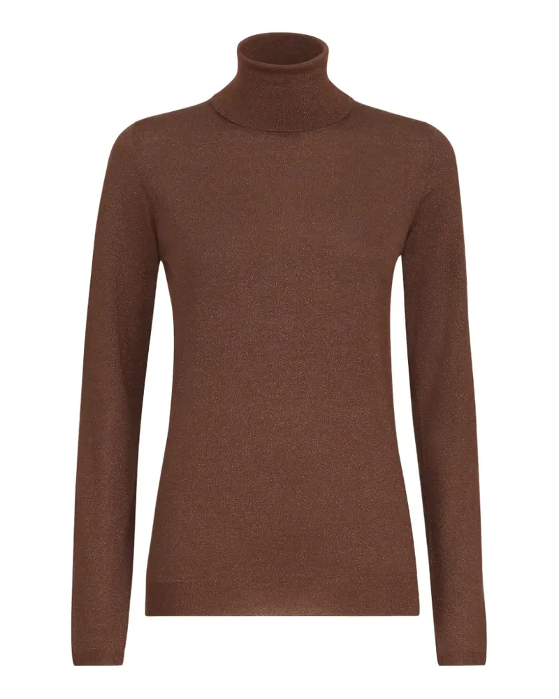 Brunello Cucinelli sparkling cashmere and silk lightweight turtleneck sweater - Braun Braun