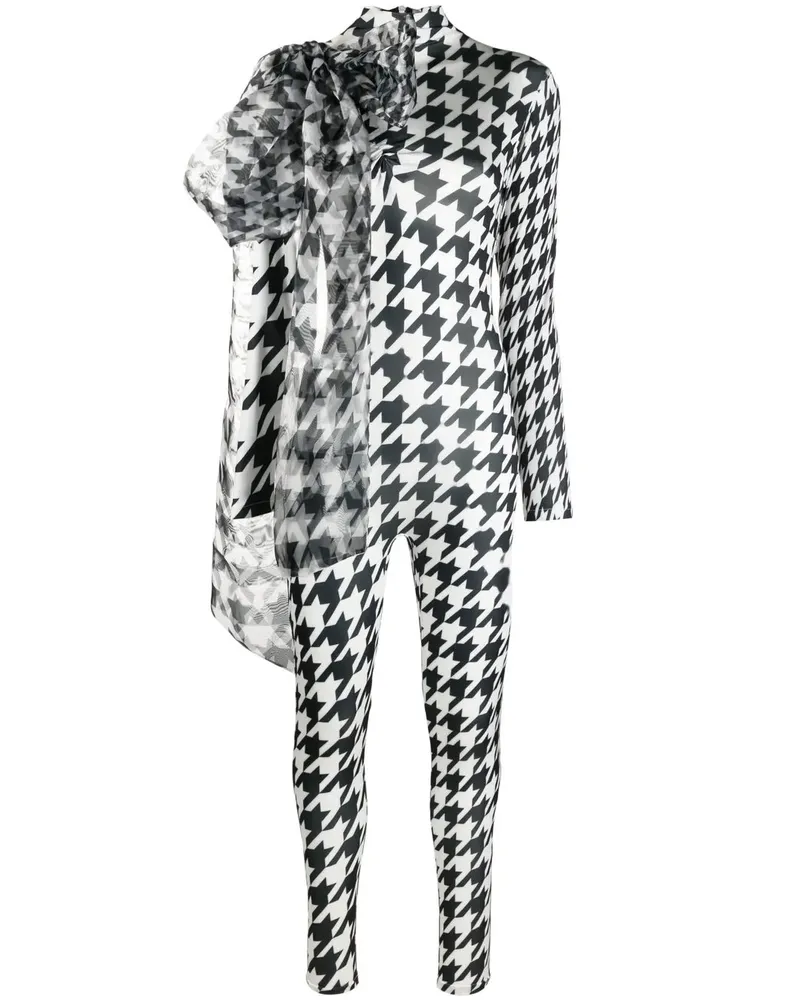 ATU Body Couture Overall mit Hahnentrittmuster - Schwarz Schwarz