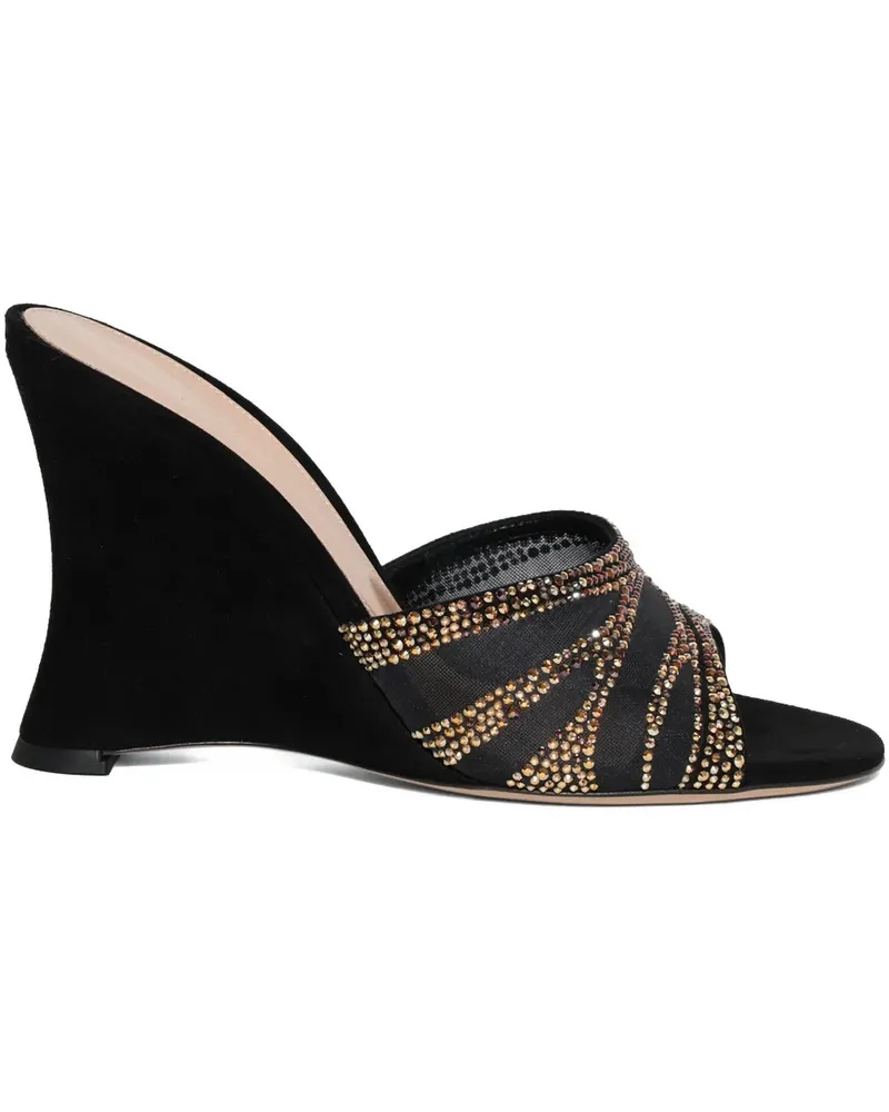 Gianvito Rossi Camoscio Wedge-Sandalen 95mm - Schwarz Schwarz