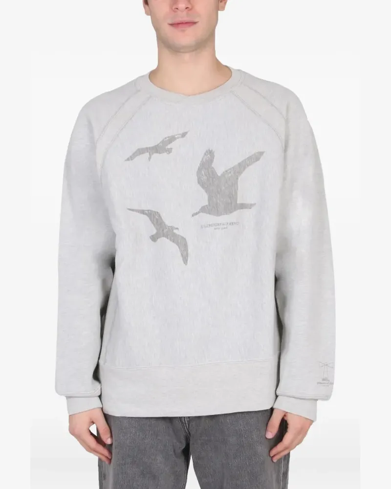 Engineered Garments bird-print crew-neck sweatshirt - Grau Grau