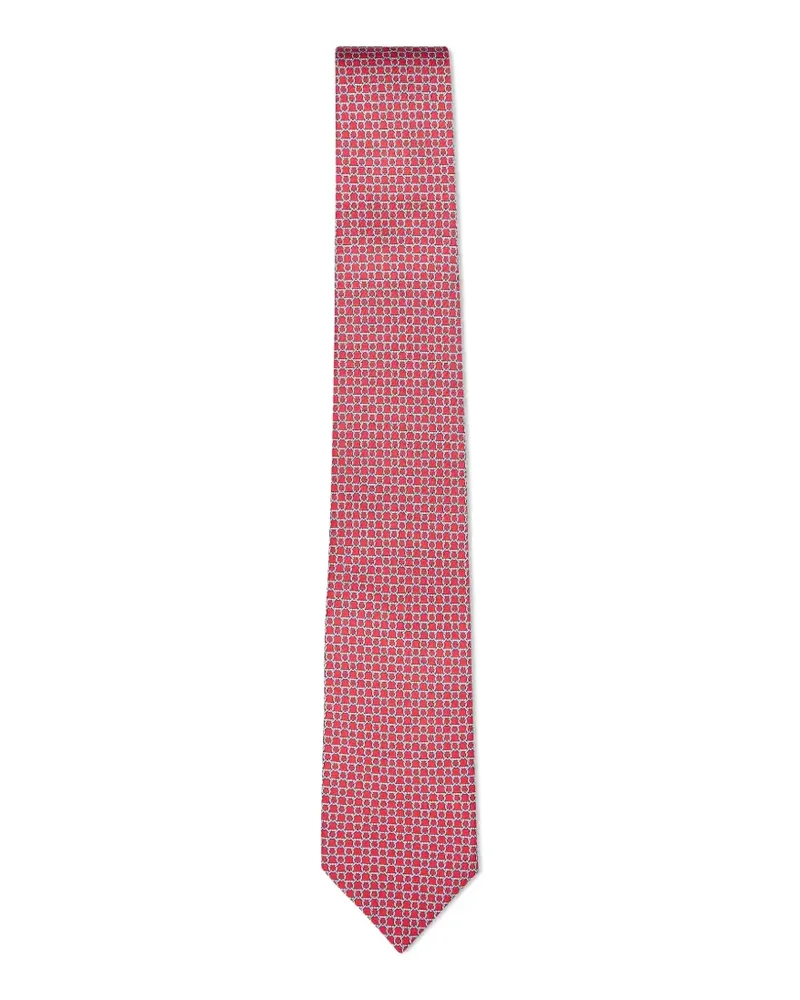 Ferragamo Gancini-pattern silk tie - Rot Rot