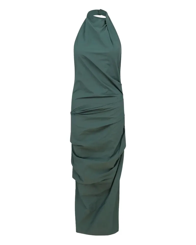 Paris Georgia Gerafftes Neckholder-Kleid - Grün Grün