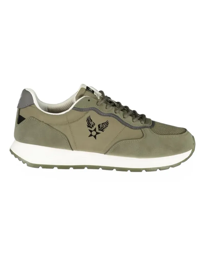 Avirex logo-print panelled sneakers - Grün Grün