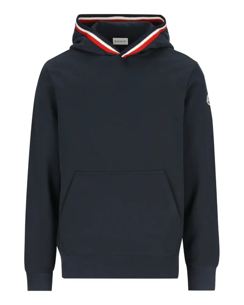 Moncler logo-patch hoodie - Blau Blau