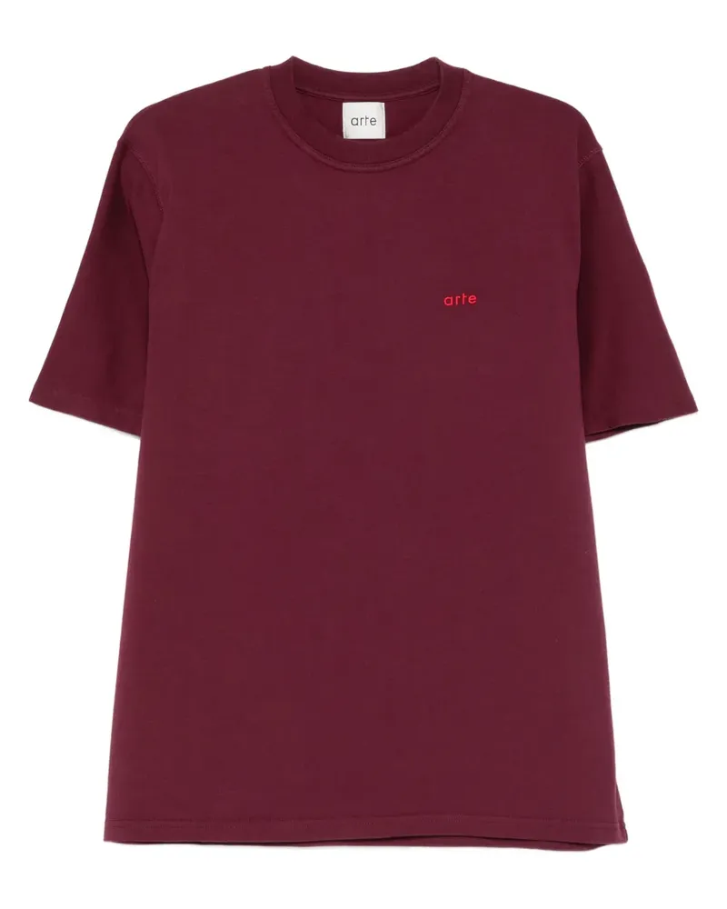 Arte Antwerp T-Shirt mit Logo-Stickerei - Rot Rot