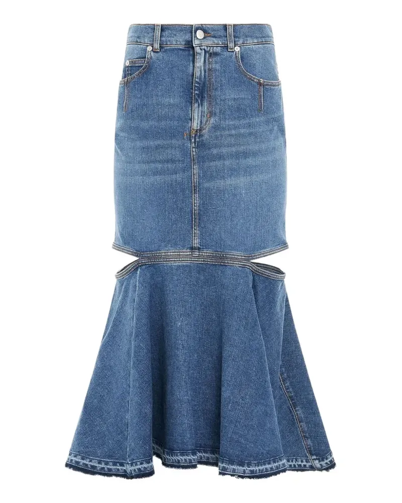 Alexander McQueen Rock mit Cut-Outs - Blau Blau