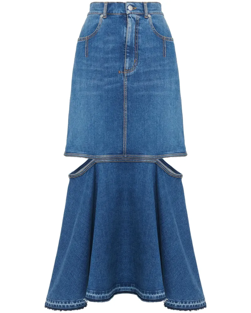 Alexander McQueen Rock mit Cut-Outs - Blau Blau