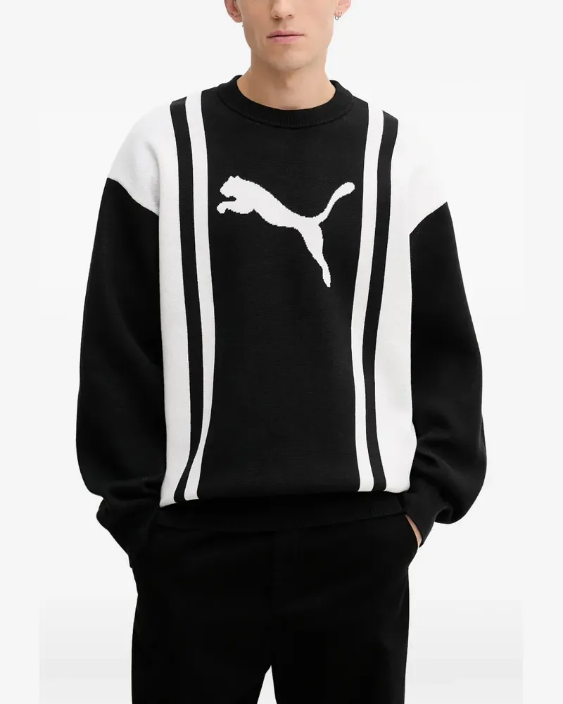 Puma logo-motif colour-block sweater - Schwarz Schwarz