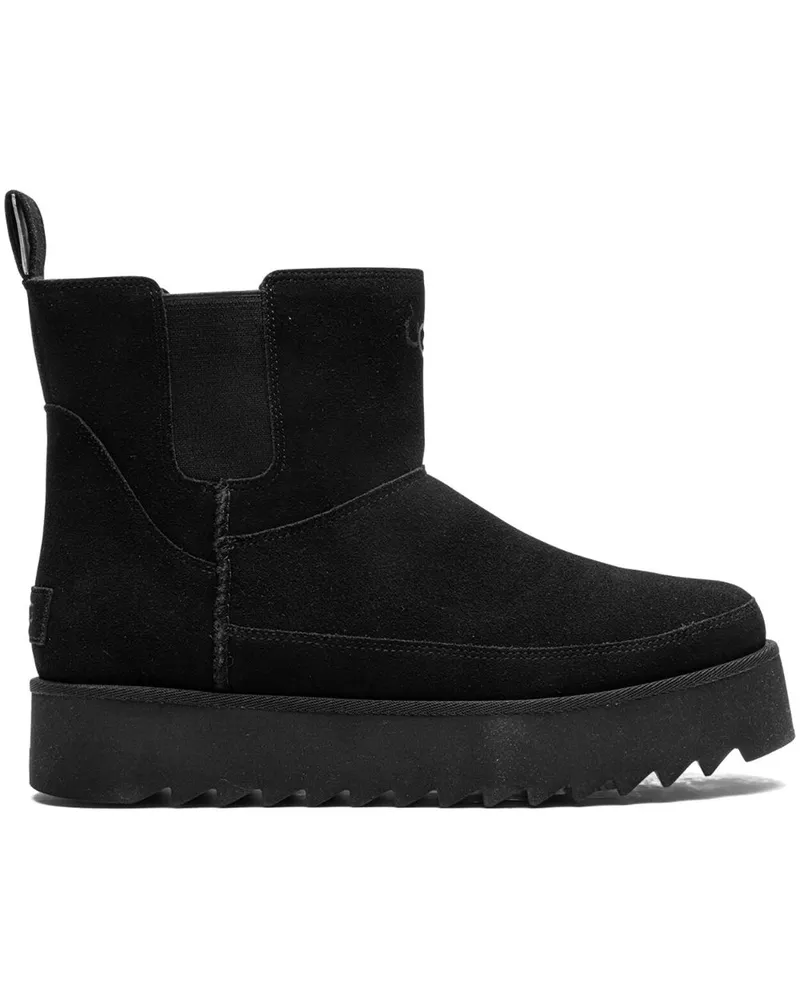 UGG Chelsea Platform Mini Black Wildleder-Stiefel - Schwarz Schwarz