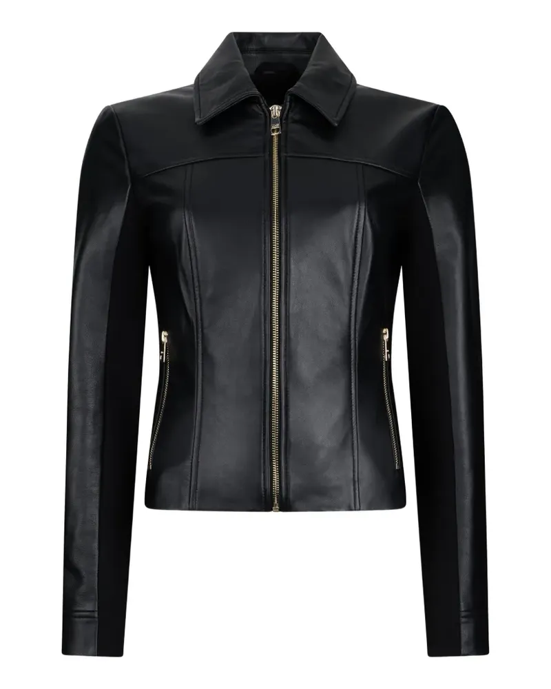 Liu Jo zip-up leather jacket - Schwarz Schwarz