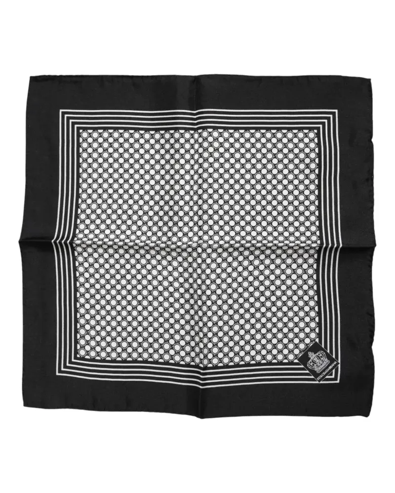 Dolce & Gabbana Geometrisch gemustertes Einstecktuch - Schwarz Schwarz