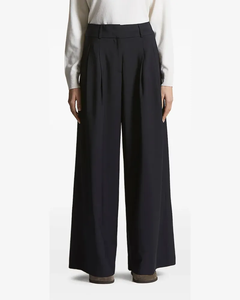Peserico Wide-Leg-Hose mit Bundfalten - Blau Blau