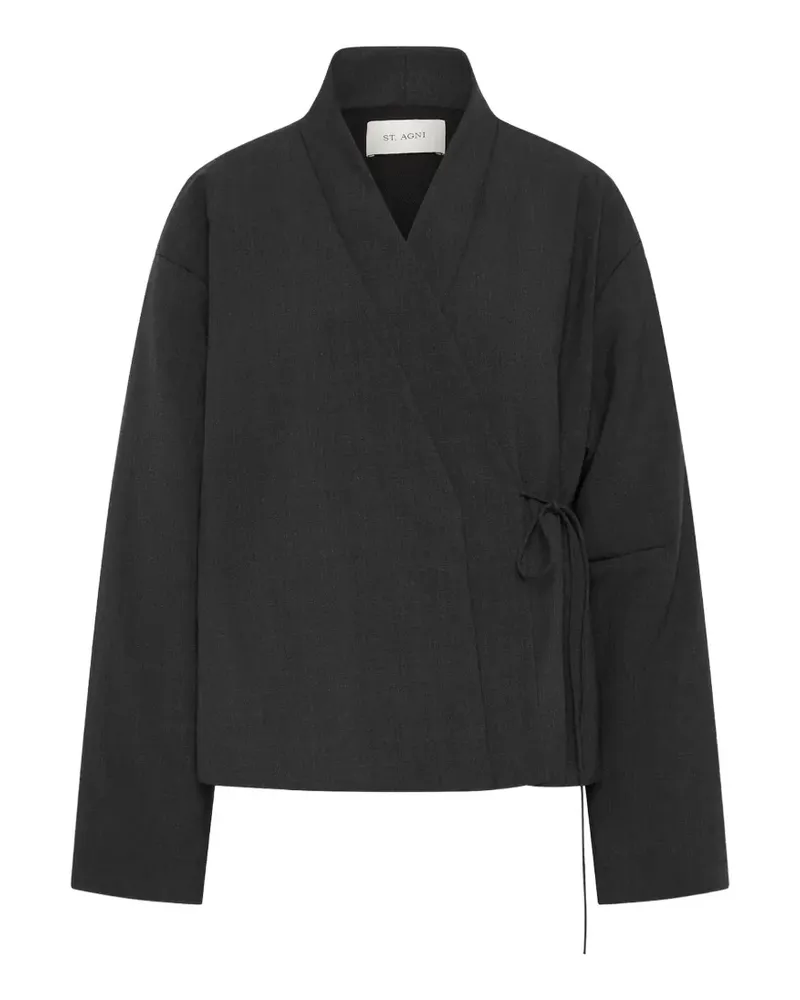 St. Agni Gewickelte Pillow Jacke - Grau Grau