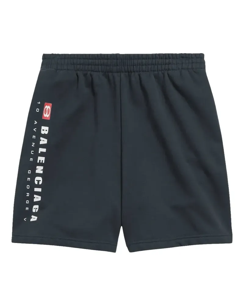 Balenciaga Unity Shorts mit Logo-Print - Grau Grau