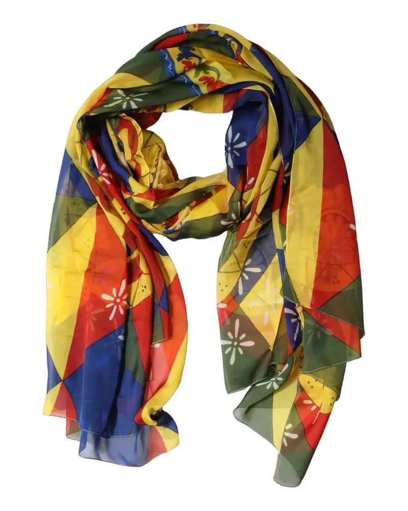Dolce & Gabbana Carretto-print silk scarf - Gelb Gelb