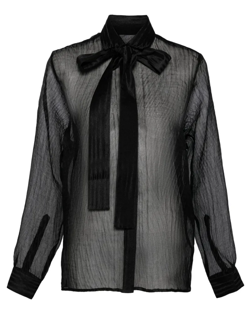 Elie Saab Hemd aus Organza - Schwarz Schwarz