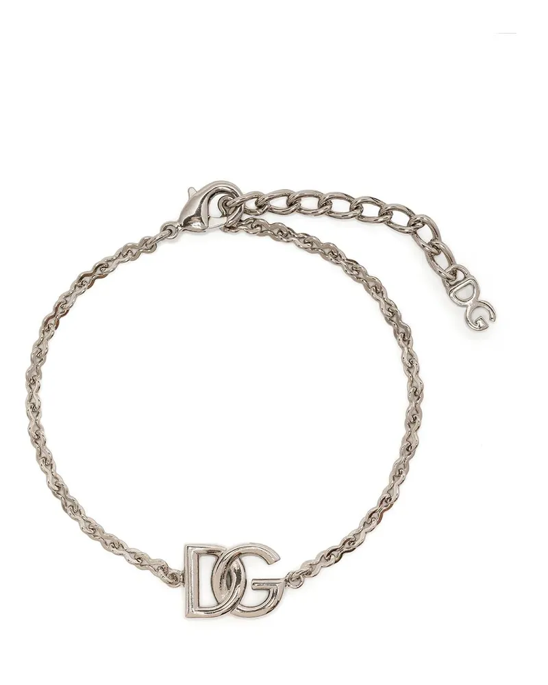 Dolce & Gabbana Kettenarmband mit Logo-Schild - Silber Silber