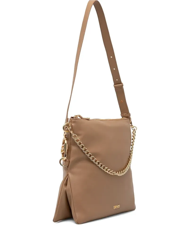 Liu Jo Mittelgroße Schultertasche mit Kettenverzierung - Braun Braun