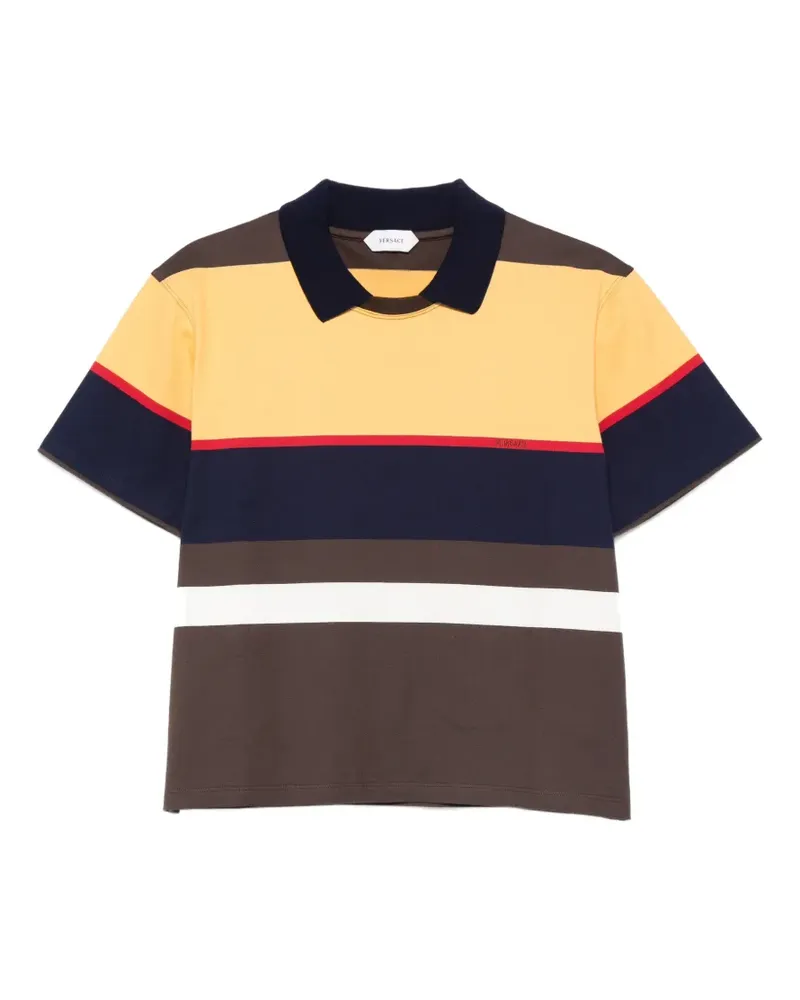 Versace Gestreiftes T-Shirt - Braun Braun