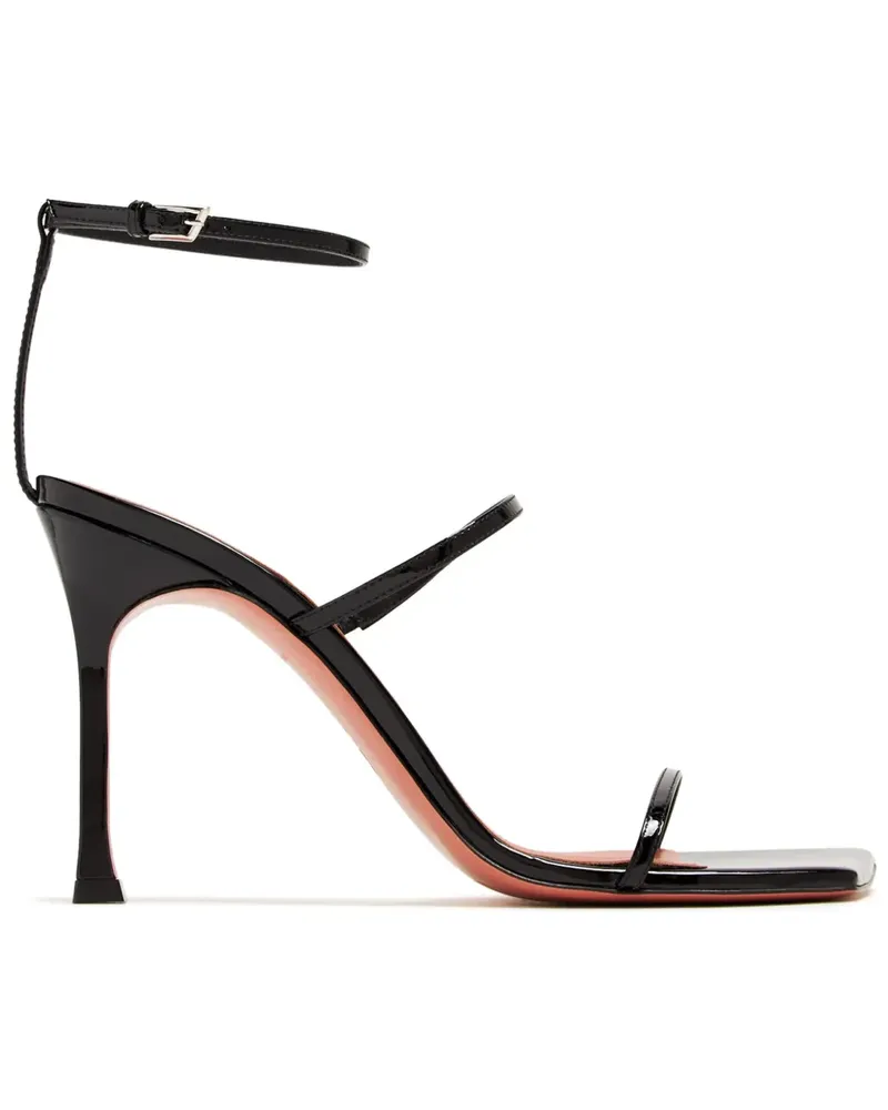 Amina Muaddi Maya Lackleder-Sandalen 95mm - Schwarz Schwarz