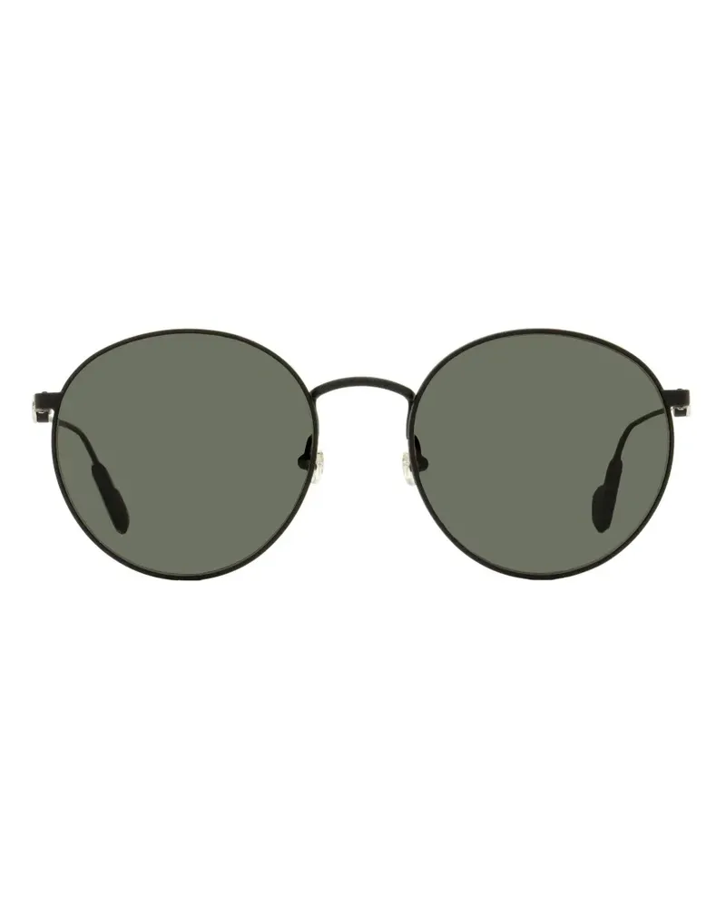 Moncler Sonnenbrille mit rundem Gestell - Schwarz Schwarz