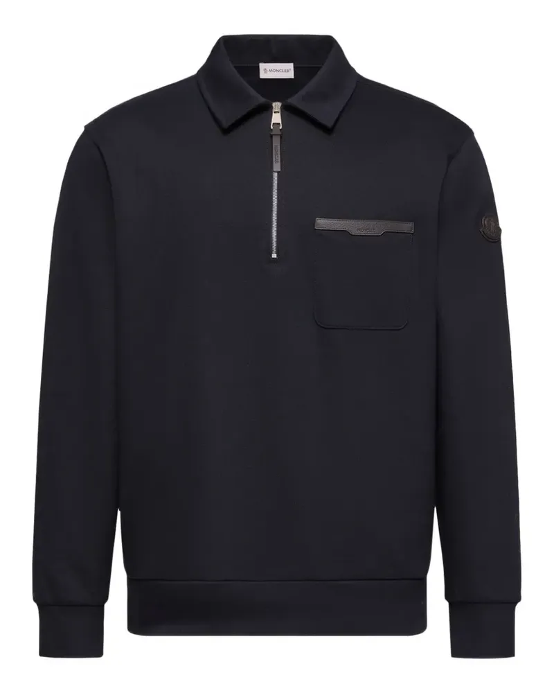 Moncler logo zip-up sweater - Blau Blau
