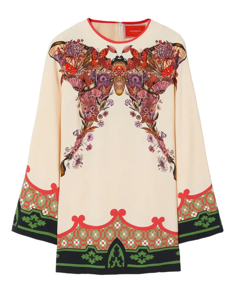 La DoubleJ Midikleid mit Schmetterling-Print - Nude Nude