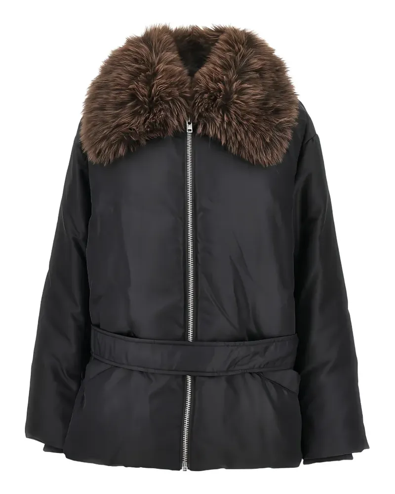 STAND Celeste Jacke mit Faux Fur-Kragen - Schwarz Schwarz