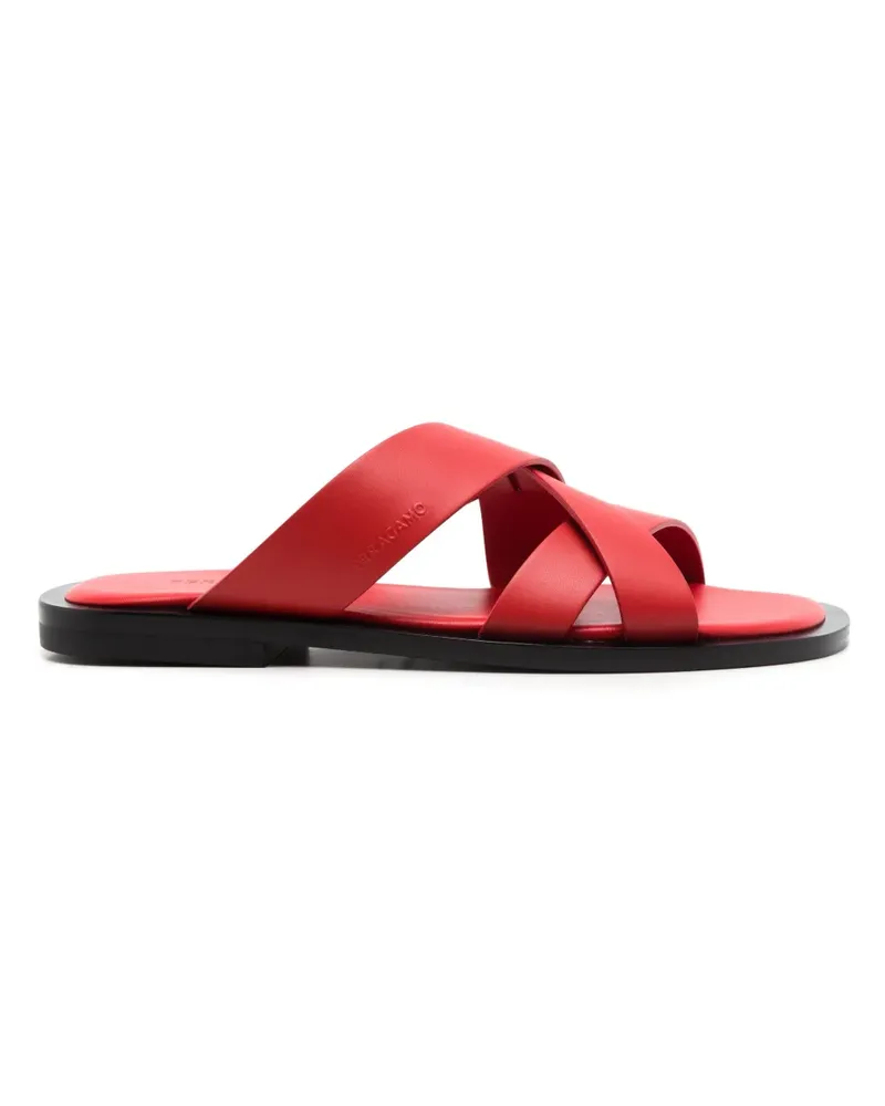 Ferragamo Pantoletten mit gewebtem Riemen - Rot Rot
