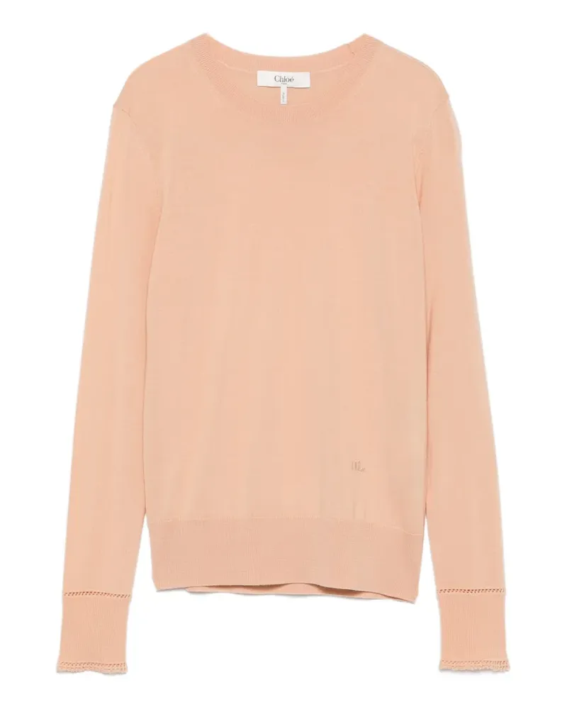 Chloé fine-knit crew-neck sweater - Orange Orange